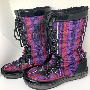 Coach Peggey Winter Snow Boots Faux Fur Lined 9B